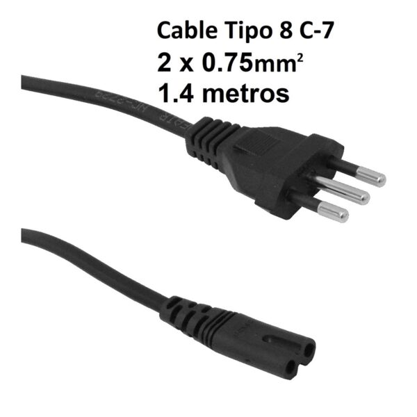 Cable fuente de poder Tipo 8 C7 ( 1.4 metros impresora)-1